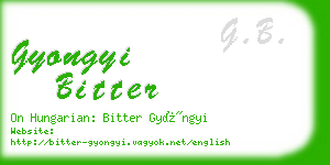 gyongyi bitter business card